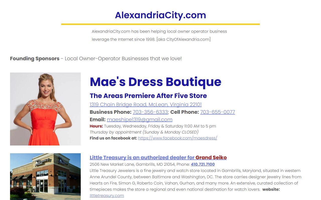 Alexandria city courts webpage showing traffic court information and contact details