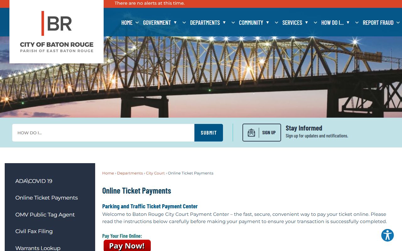 Baton Rouge online traffic ticket payment portal