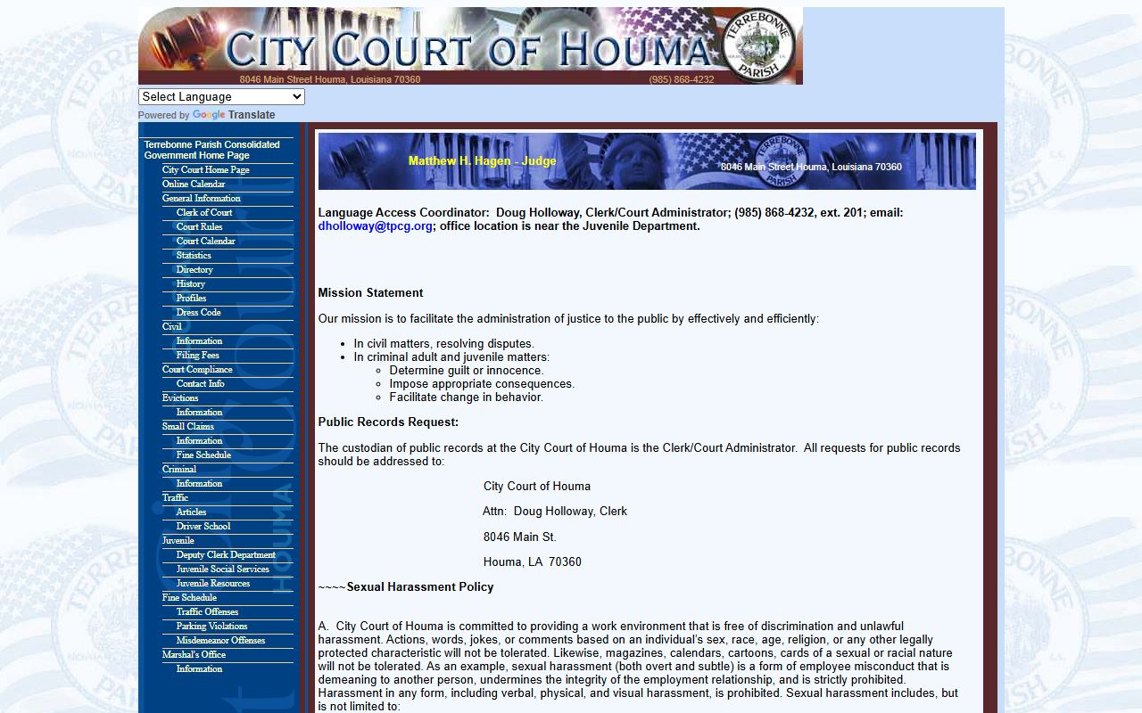 City Court of Houma website