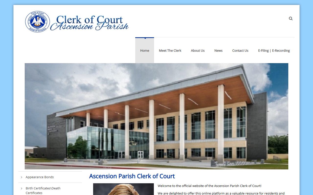 ascension parish traffic ticket records clerk homepage
