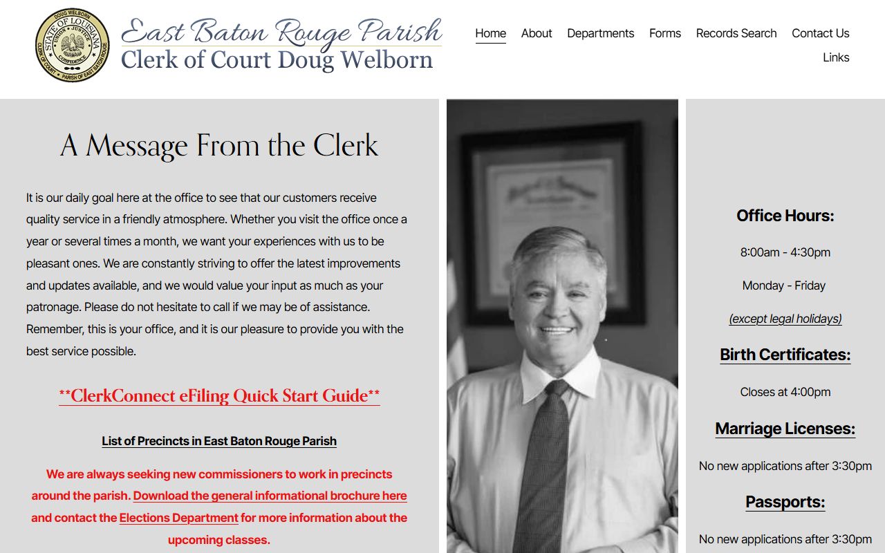 East Baton Rouge Parish Clerk of Court website