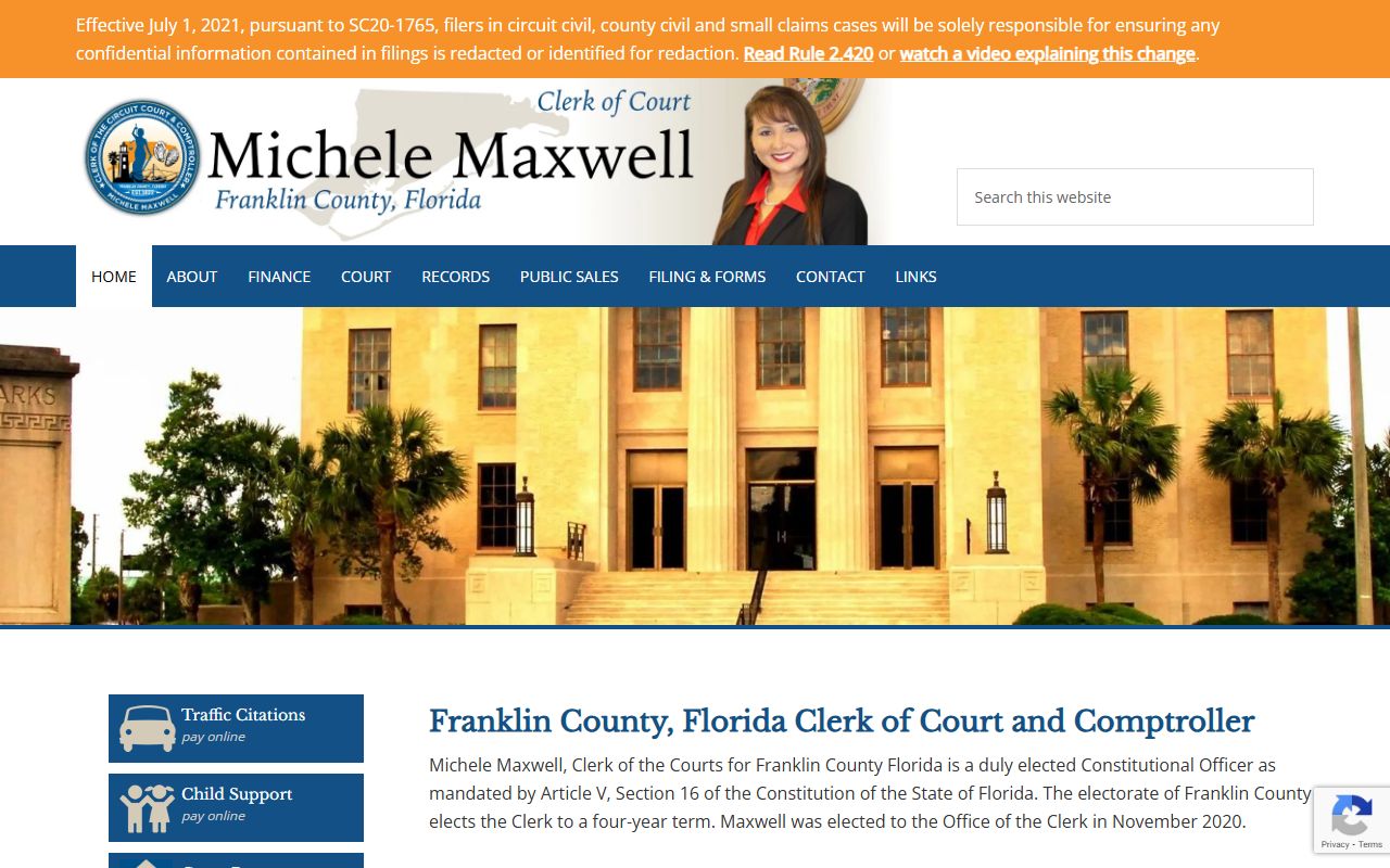 Franklin Parish Clerk of Court website