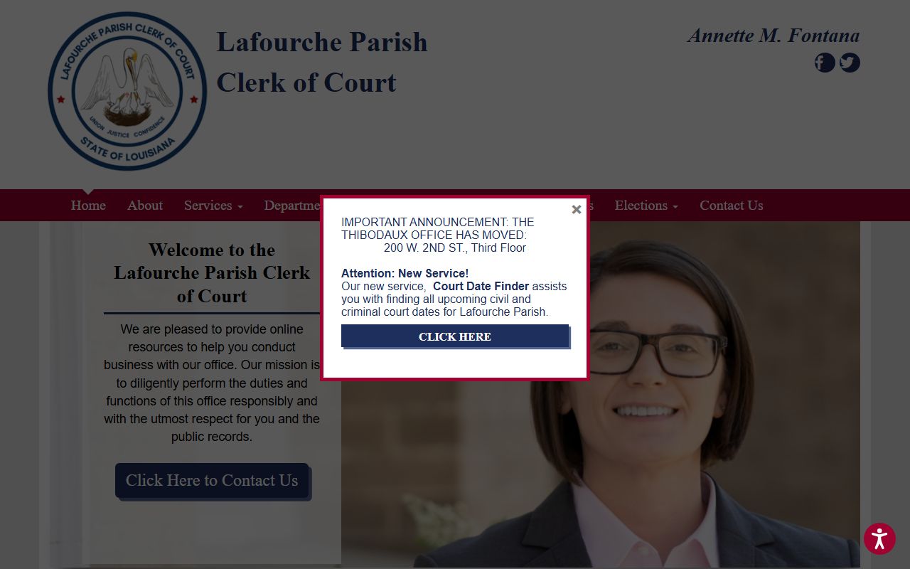Lafourche Parish Clerk of Court homepage