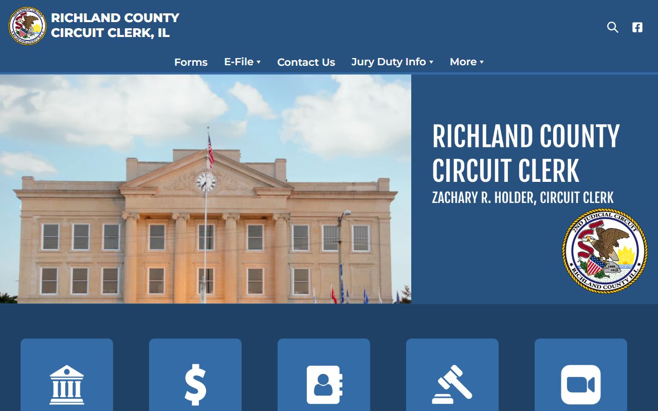 Richland Parish Clerk of Court website showing case search tools