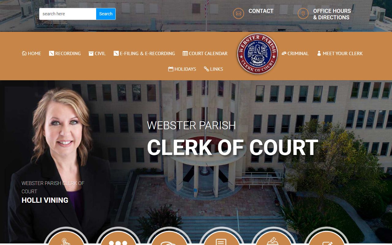 Webster Parish Clerk of Court homepage