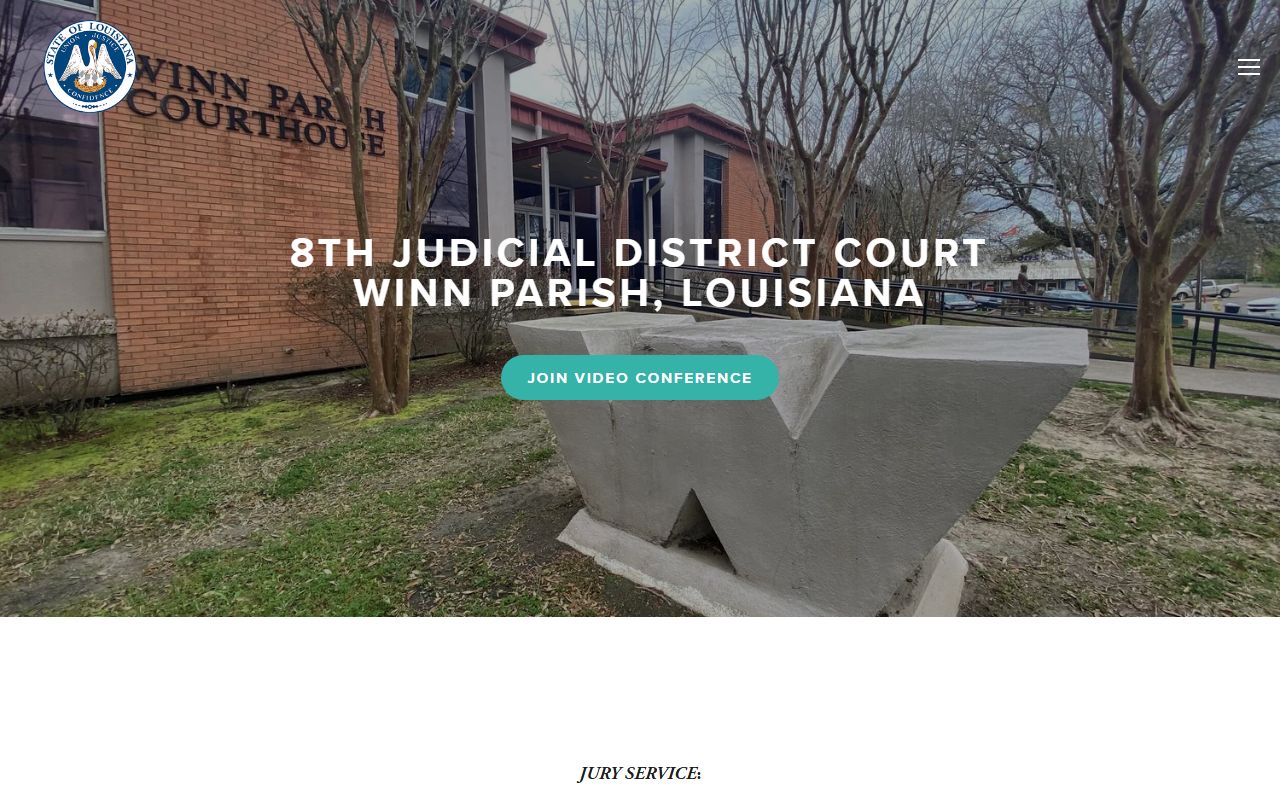 8th Judicial District Court website for Winn Parish traffic ticket records