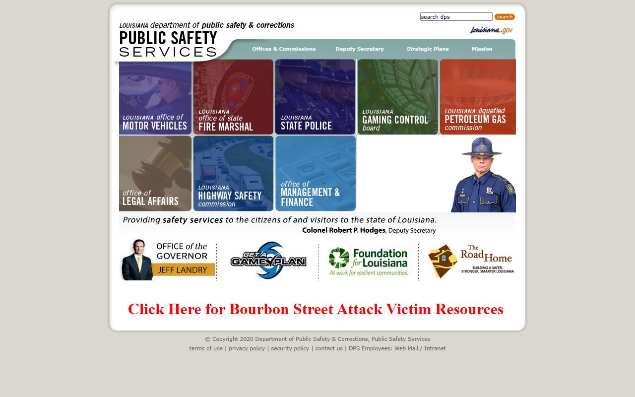 Louisiana Department of Public Safety website for traffic ticket records